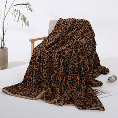 Leopard Print Warm Plush Blanket | Yedwo Home