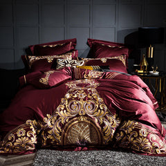 Lezkira Vibrant Luxury Egyptian Cotton Embroidery Bedding Set | Yedwo