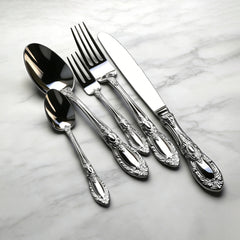 Louvre Baroque Embossed Stainless Steel Cutlery Set | Yedwo