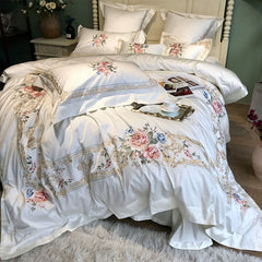 Luxury Embroidery White Bedding Set | Yedwo Home