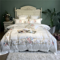 Luxury Embroidery White Bedding Set | Yedwo Home