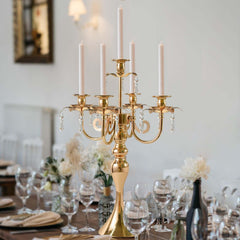 Luxury 5-Arm Crystal Candelabra Set of 2 | Yedwo Design