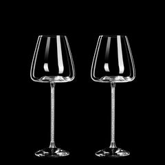 Luxury Crystal Diamond-Inlaid Burgundy Wine Glass Set | Yedwo Design