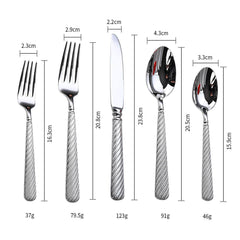 Luxury Embossed Rope Hammered Stainless Steel Flatware Set | Yedwo