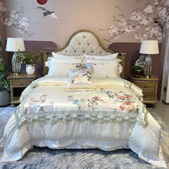 Luxury Embroidery Egyptian Cotton White Bedding Set | Yedwo Home