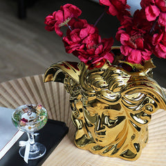 Luxury European Electroplating Golden Ceramic Vase | Yedwo