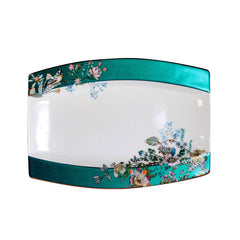 Luxury Floral & Bird Enamel Bone Porcelain Dinnerware | Yedwo Design
