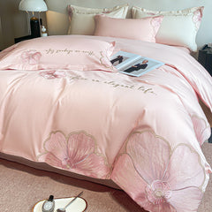 Luxury Flower Embroidered Egyptian Cotton Bedding Set | Yedwo Home