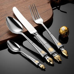 Luxury Imperial Torch Forged Stainless Steel Cutlery Set | Yedwo Design