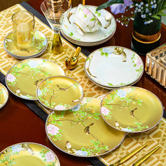 QINSE Luxury Jingdezhen Floral & Bird Bone China Dinnerware | Yedwo