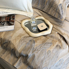 Luxury Long-Staple Cotton Feather Embroidery Bedding Set | Yedwo