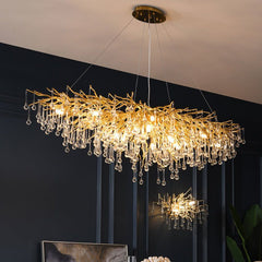 Luxury Rectangular Crystal Tree Raindrop Pendant Light | Yedwo