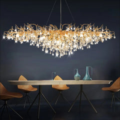 Luxury Rectangular Crystal Tree Raindrop Pendant Light | Yedwo