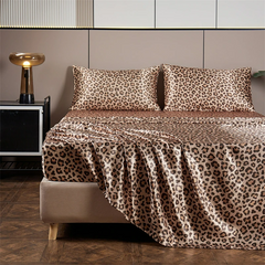 Luxury Soft Leopard Print Fitted Sheet Set | Yedwo Home