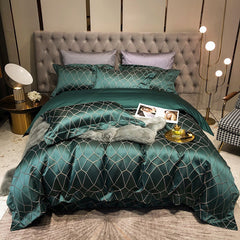 Luxury 140s Gold Line Cotton Satin Duvet Cover Set | Yedwo Home