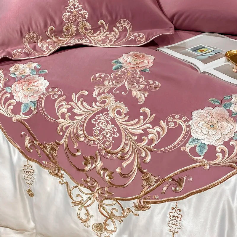 Luxury Egyptian Cotton Chic Crown Embroidery Duvet Cover Set | Yedwo ...