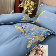Luxury Egyptian Cotton Flower Embroidered Bedding Set | Yedwo Home