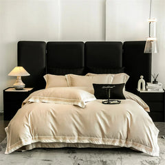 Luxury Gold Embroidery Edge 600TC Egyptian Cotton Duvet Cover Set | Yedwo