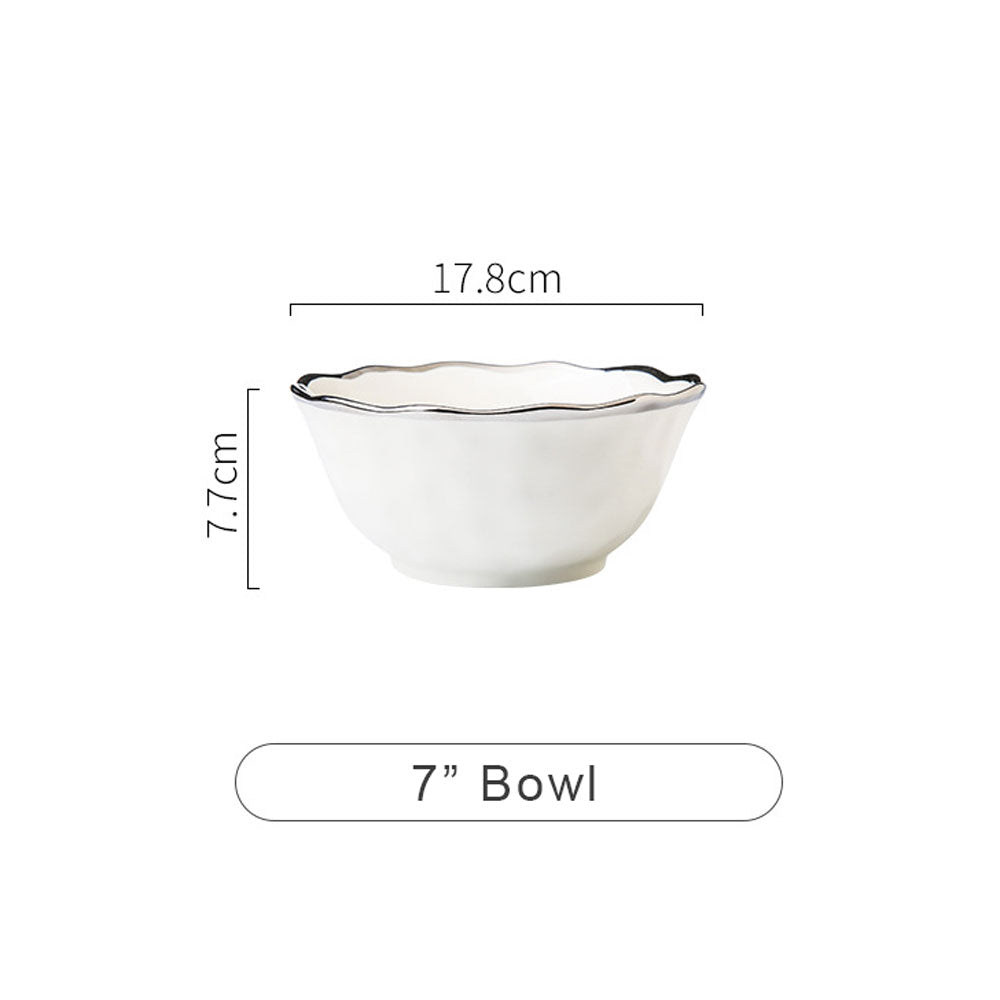 Luxury Silver Rim White Porcelain Dinnerware Sets | Yedwo Design – YEDWO