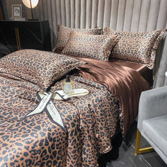 Luxury Natural Eucalyptus Fiber Lyocell Leopard Bedding Set | Yedwo