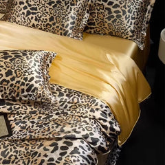 Luxury Natural Eucalyptus Fiber Lyocell Leopard Bedding Set | Yedwo
