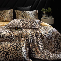 Luxury Natural Eucalyptus Fiber Lyocell Leopard Bedding Set | Yedwo