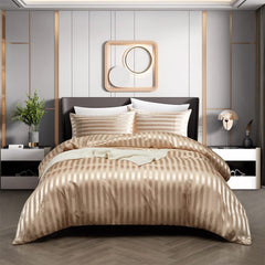 Luxury Silky Satin Striped Duvet Cover | Yedwo Home