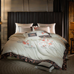 Luxury Suzhou Flower Embroidery 160s Silk Cotton Bedding Set | Yedwo Design