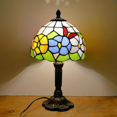 Luxury Vintage Floral Stained Glass Table Lamp | Yedwo Design