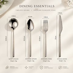MAYA 304 Stainless Steel Flatware Set | Yedwo