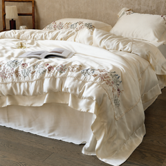 MIIYA French Vintage Embroidered Silky Summer Duvet Cover Set | Yedwo