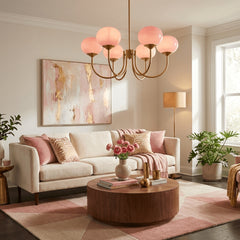Marshmallow Luxury Gold Glass Chandelier | Yedwo