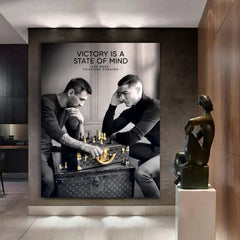 Messi & Ronaldo Play Chess Canvas Art | Yedwo Design