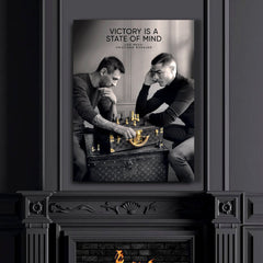 Messi & Ronaldo Play Chess Canvas Art | Yedwo Design