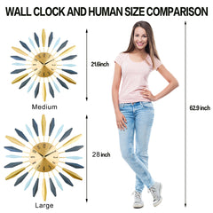 Mid Century Large Metal Decorative Wall Clock | Yedwo Design