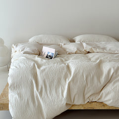 Minimalist 100% Cotton 3D Sculpted Tree-Pattern Duvet Cover Set | Yedwo