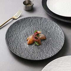 Minimalist Ceramic Round Steak and Pasta Plate | Yedwo Design