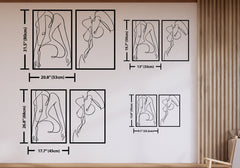 Minimalist Female Body Naked Wall Art (Set of 2) | Yedwo Design