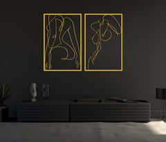 Minimalist Female Body Naked Wall Art (Set of 2) | Yedwo Design