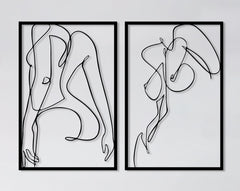 Minimalist Female Body Naked Wall Art (Set of 2) | Yedwo Design