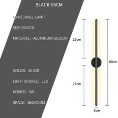 Modern Black LED Linear Wall Light | Yedwo