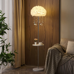 Luxury White Feather Crystal Butterfly Floor Lamp | Yedwo Design