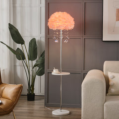 Luxury White Feather Crystal Butterfly Floor Lamp | Yedwo Design