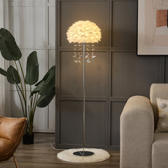 Luxury White Feather Crystal Butterfly Floor Lamp | Yedwo Design