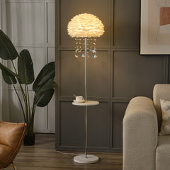 Luxury White Feather Crystal Butterfly Floor Lamp | Yedwo Design