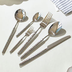 Modern Hammered Flatware Cutlery Set | Yedwo Design