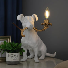 Modern Rio Engraved Puppy Dog Table Lamp | Yedwo Design