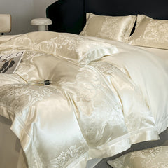 Muse Goddess 160T Cotton Jacquard Satin Duvet Cover Set | Yedwo