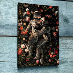 Nasa Astronaut Flower Canvas Wall Art | Yedwo