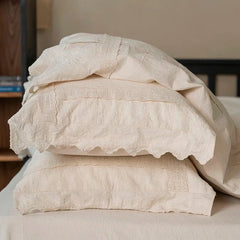 Natural Cotton & Linen Embroidery Duvet Cover | Yedwo Home